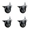 Service Caster 35 Inch Black Polyurethane 10 MM Threaded Stem Caster Set with Brake SCC-TS20S3514-PPUB-BLK-PLB-M1015-4 - alternate 1